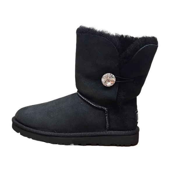 UGG Bailey Button Bling (Swarovski) Sz 6 Women Black 3349-BLK Limited Edition - Picture 5 of 11